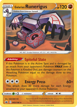 Galarian Runerigus #83 Galarian Runerigus - Chilling Reign - #83 - Pokemon TCG card