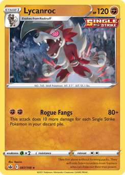 Lycanroc #87 Lycanroc - Chilling Reign - #87 - Pokemon TCG card