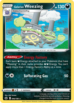 Galarian Weezing #96 Galarian Weezing - Chilling Reign - #96 - Pokemon TCG card