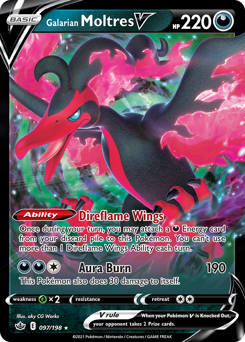 Galarian Moltres V - Chilling Reign - #97 - Pokemon TCG card