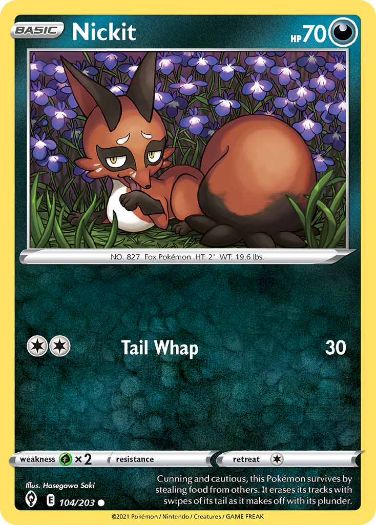 Nickit - Evolving Skies - #104 - Pokemon TCG card