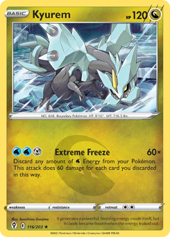 Kyurem #116 Kyurem - Evolving Skies - #116 - Pokemon TCG card