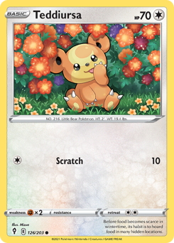 Teddiursa #126 Teddiursa - Evolving Skies - #126 - Pokemon TCG card