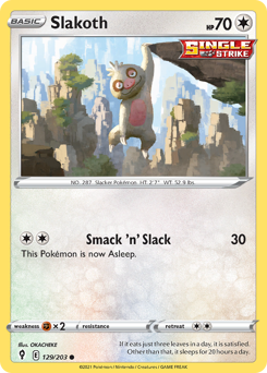 Slakoth #129 Slakoth - Evolving Skies - #129 - Pokemon TCG card