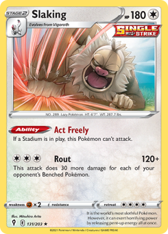 Slaking #131 Slaking - Evolving Skies - #131 - Pokemon TCG card