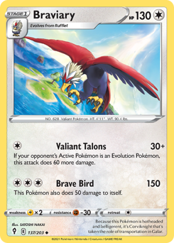 Braviary - Evolving Skies - #137 - Pokemon TCG card