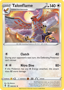 Talonflame #140 Talonflame - Evolving Skies - #140 - Pokemon TCG card