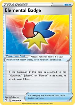 Elemental Badge - Evolving Skies - #147 - Pokemon TCG card