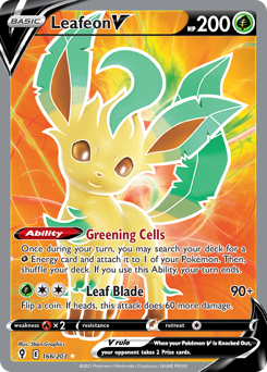 Leafeon V #166 Leafeon V - Evolving Skies - #166 - Pokemon TCG card