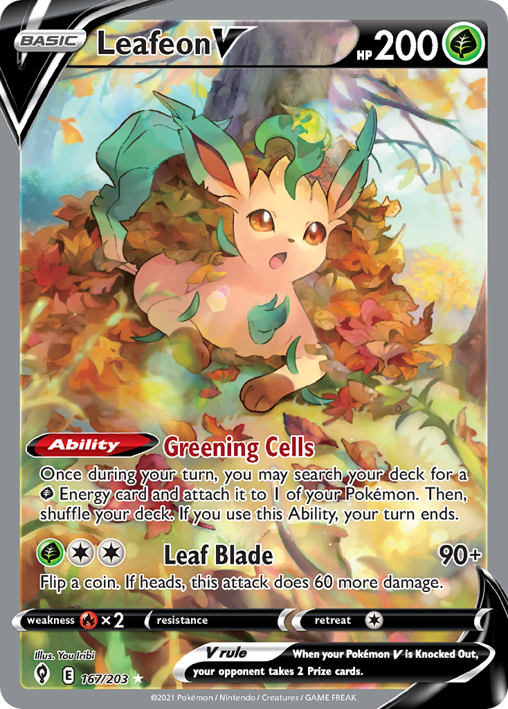 Leafeon V - Evolving Skies - #167 - Pokemon TCG card