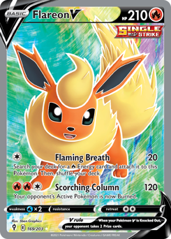 Flareon V #169 Flareon V - Evolving Skies - #169 - Pokemon TCG card