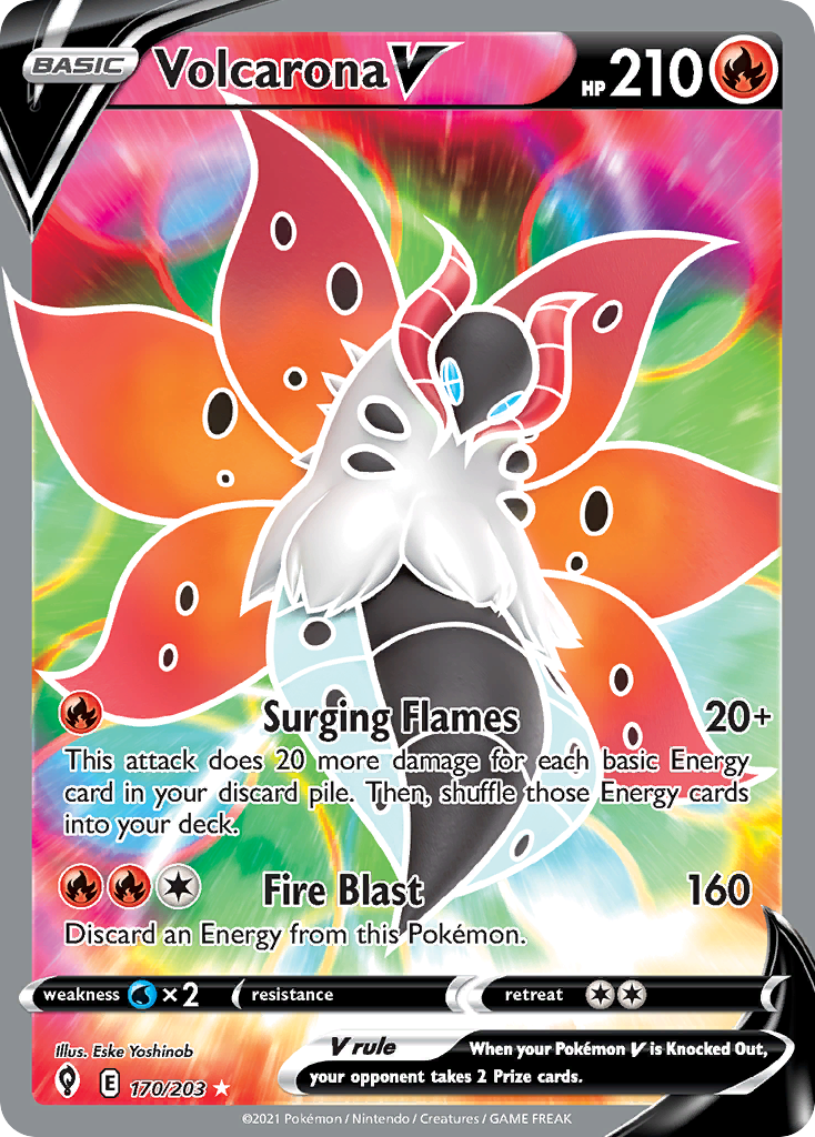 Volcarona V - Evolving Skies - #170 - Pokemon TCG card