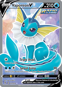 Vaporeon V #172 Vaporeon V - Evolving Skies - #172 - Pokemon TCG card