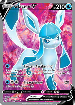 Glaceon V #174 Glaceon V - Evolving Skies - #174 - Pokemon TCG card