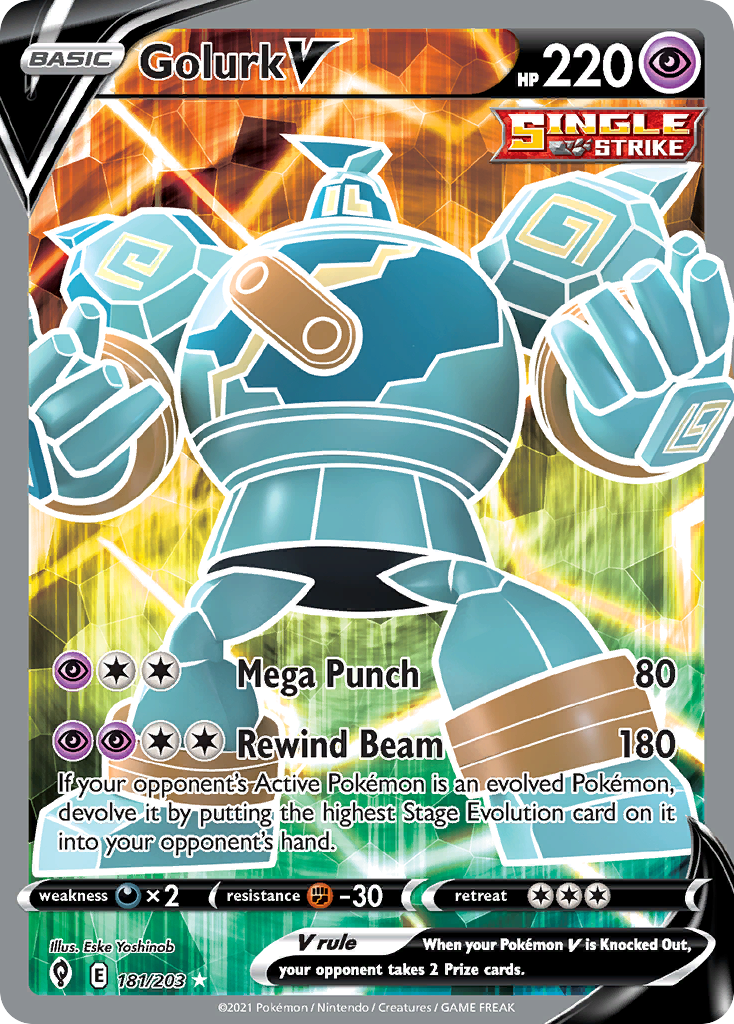 Golurk V - Evolving Skies - #181 - Pokemon TCG card