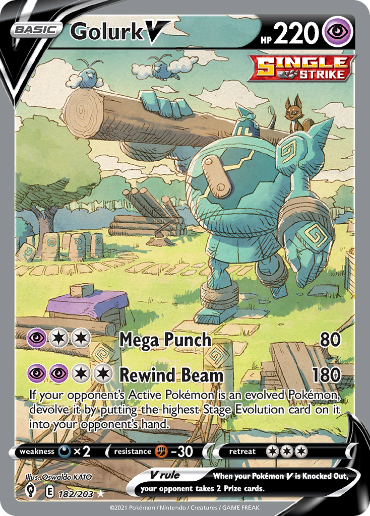 Golurk V - Evolving Skies - #182 - Pokemon TCG card
