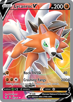 Lycanroc V #187 Lycanroc V - Evolving Skies - #187 - Pokemon TCG card