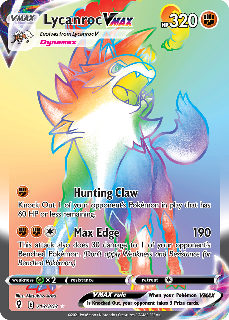 Lycanroc VMAX - Evolving Skies - #213 - Pokemon TCG card