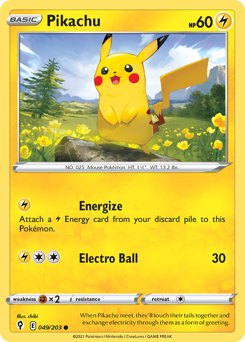 Pikachu #49 Pikachu - Evolving Skies - #49 - Pokemon TCG card