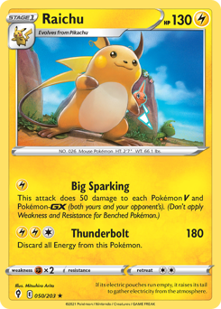 Raichu #50 Raichu - Evolving Skies - #50 - Pokemon TCG card