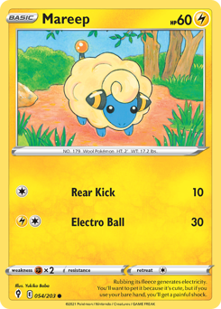 Mareep #54 Mareep - Evolving Skies - #54 - Pokemon TCG card