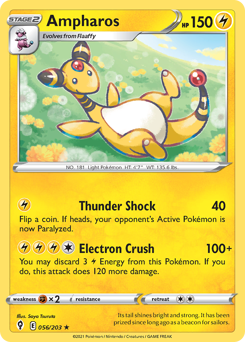Ampharos #56 Ampharos - Evolving Skies - #56 - Pokemon TCG card