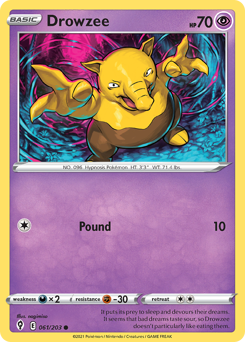 Drowzee #61 Drowzee - Evolving Skies - #61 - Pokemon TCG card