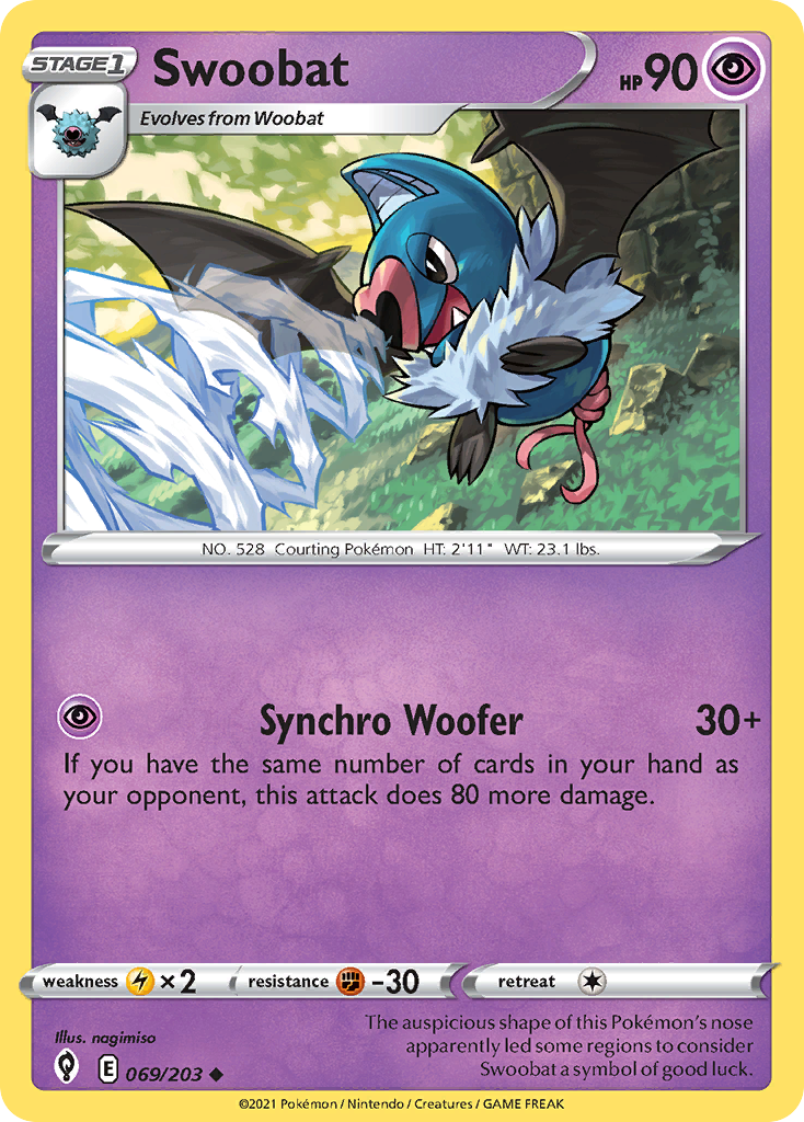 Swoobat - Evolving Skies - #69 - Pokemon TCG card