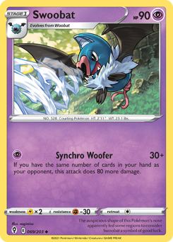 Swoobat - Evolving Skies - #69 - Pokemon TCG card