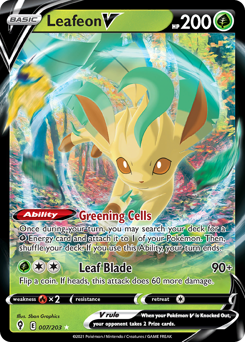 Leafeon V #7 Leafeon V - Evolving Skies - #7 - Pokemon TCG card