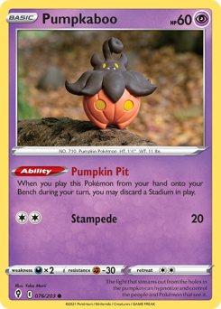 Pumpkaboo #76 Pumpkaboo - Evolving Skies - #76 - Pokemon TCG card
