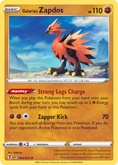 Galarian Zapdos #82 Galarian Zapdos - Evolving Skies - #82 - Pokemon TCG card