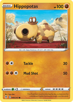 Hippopotas - Evolving Skies - #84 - Pokemon TCG card
