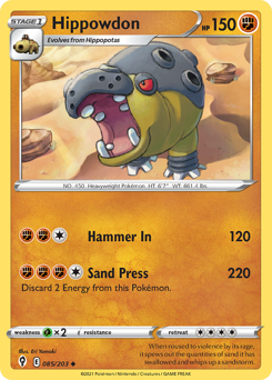 Hippowdon #85 Hippowdon - Evolving Skies - #85 - Pokemon TCG card