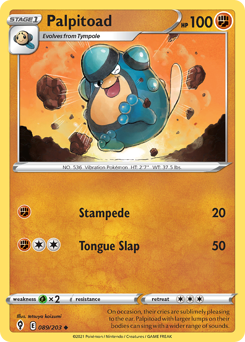 Palpitoad #89 Palpitoad - Evolving Skies - #89 - Pokemon TCG card