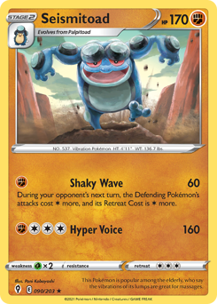 Seismitoad #90 Seismitoad - Evolving Skies - #90 - Pokemon TCG card