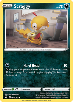 Scraggy - Evolving Skies - #98 - Pokemon TCG card