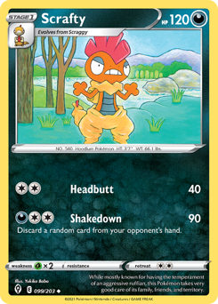 Scrafty #99 Scrafty - Evolving Skies - #99 - Pokemon TCG card
