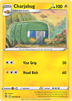 Charjabug #100 Charjabug - Fusion Strike - #100 - Pokemon TCG card