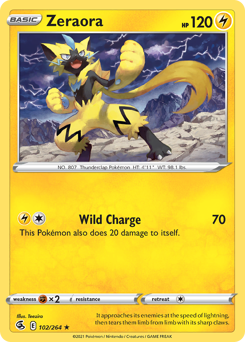 Zeraora #102 Zeraora - Fusion Strike - #102 - Pokemon TCG card