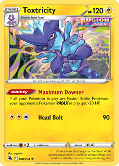 Toxtricity #108 Toxtricity - Fusion Strike - #108 - Pokemon TCG card