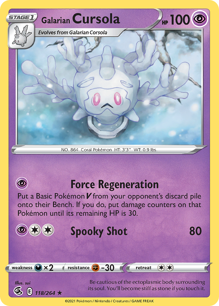 Galarian Cursola - Fusion Strike - #118 - Pokemon TCG card