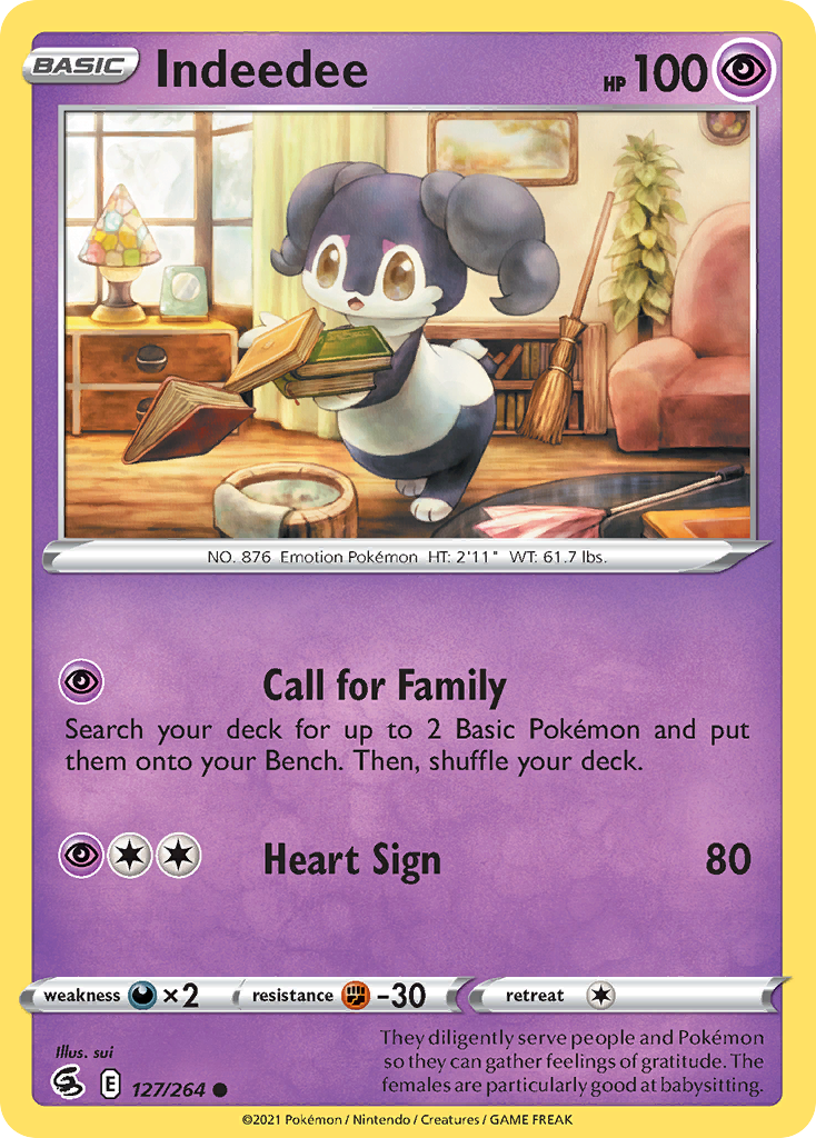 Indeedee - Fusion Strike - #127 - Pokemon TCG card
