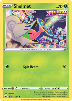 Shelmet #13 Shelmet - Fusion Strike - #13 - Pokemon TCG card