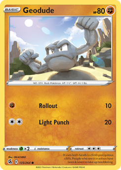 Geodude #135 Geodude - Fusion Strike - #135 - Pokemon TCG card