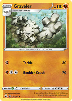 Graveler #136 Graveler - Fusion Strike - #136 - Pokemon TCG card