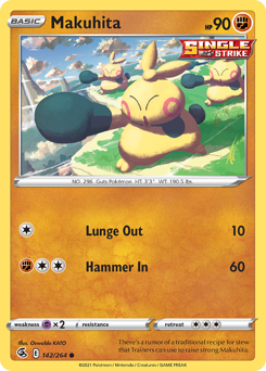 Makuhita #142 Makuhita - Fusion Strike - #142 - Pokemon TCG card