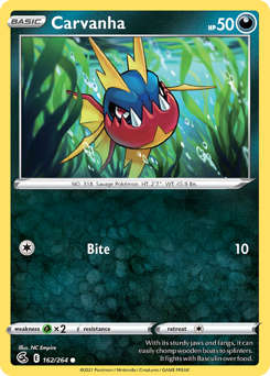 Carvanha - Fusion Strike - #162 - Pokemon TCG card