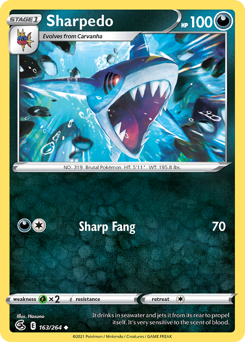 Sharpedo #163 Sharpedo - Fusion Strike - #163 - Pokemon TCG card