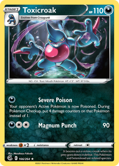 Toxicroak #166 Toxicroak - Fusion Strike - #166 - Pokemon TCG card